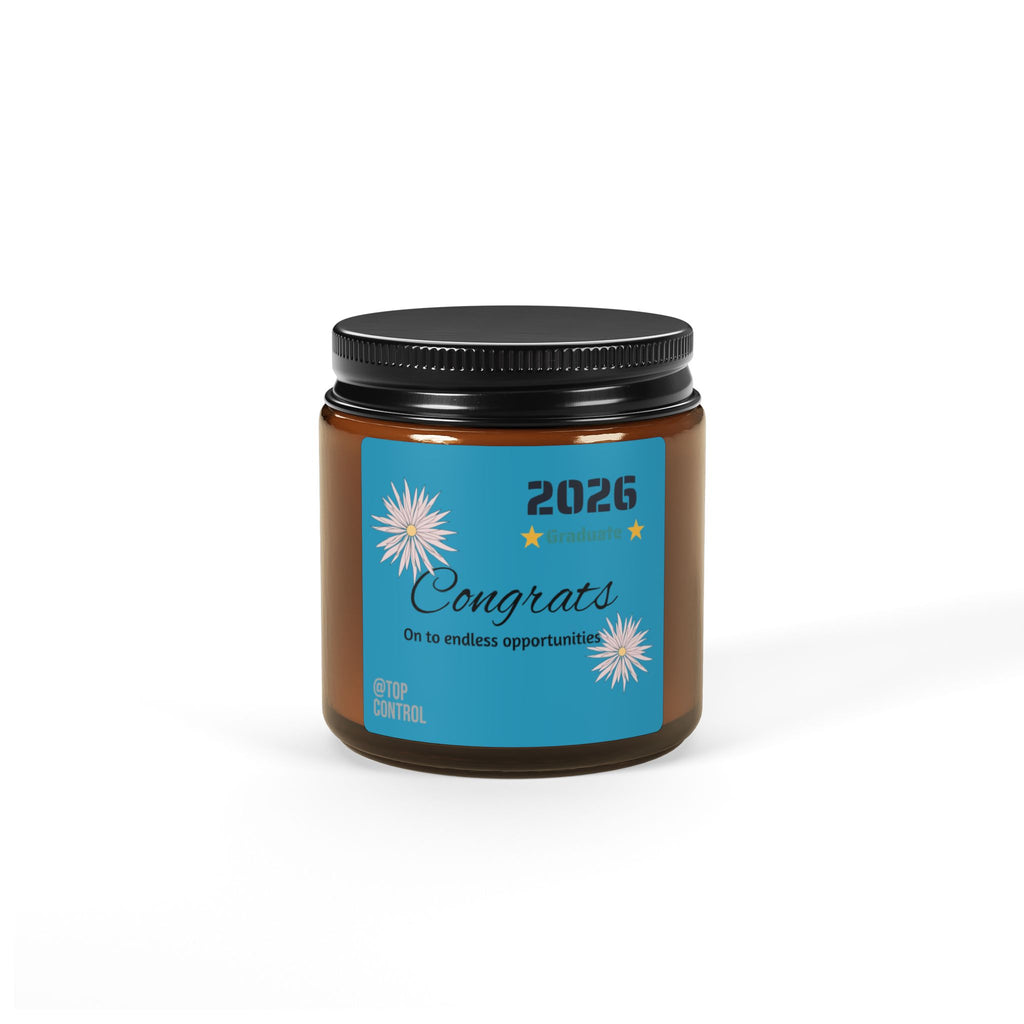 Graduation 2026 Scented Candle — 'Congrats on the Endless Opportunities' Amber Jar