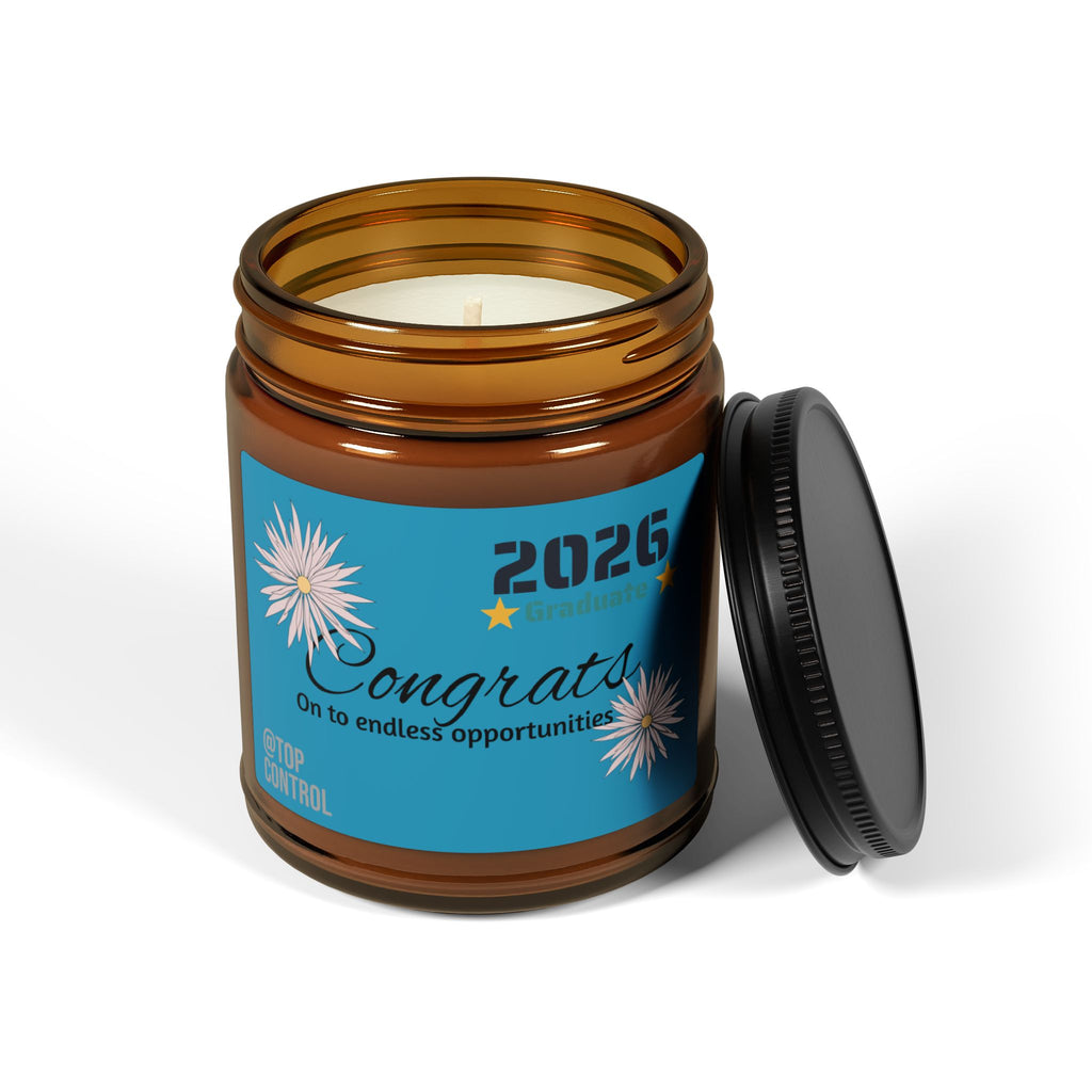 Graduation 2026 Scented Candle — 'Congrats on the Endless Opportunities' Amber Jar