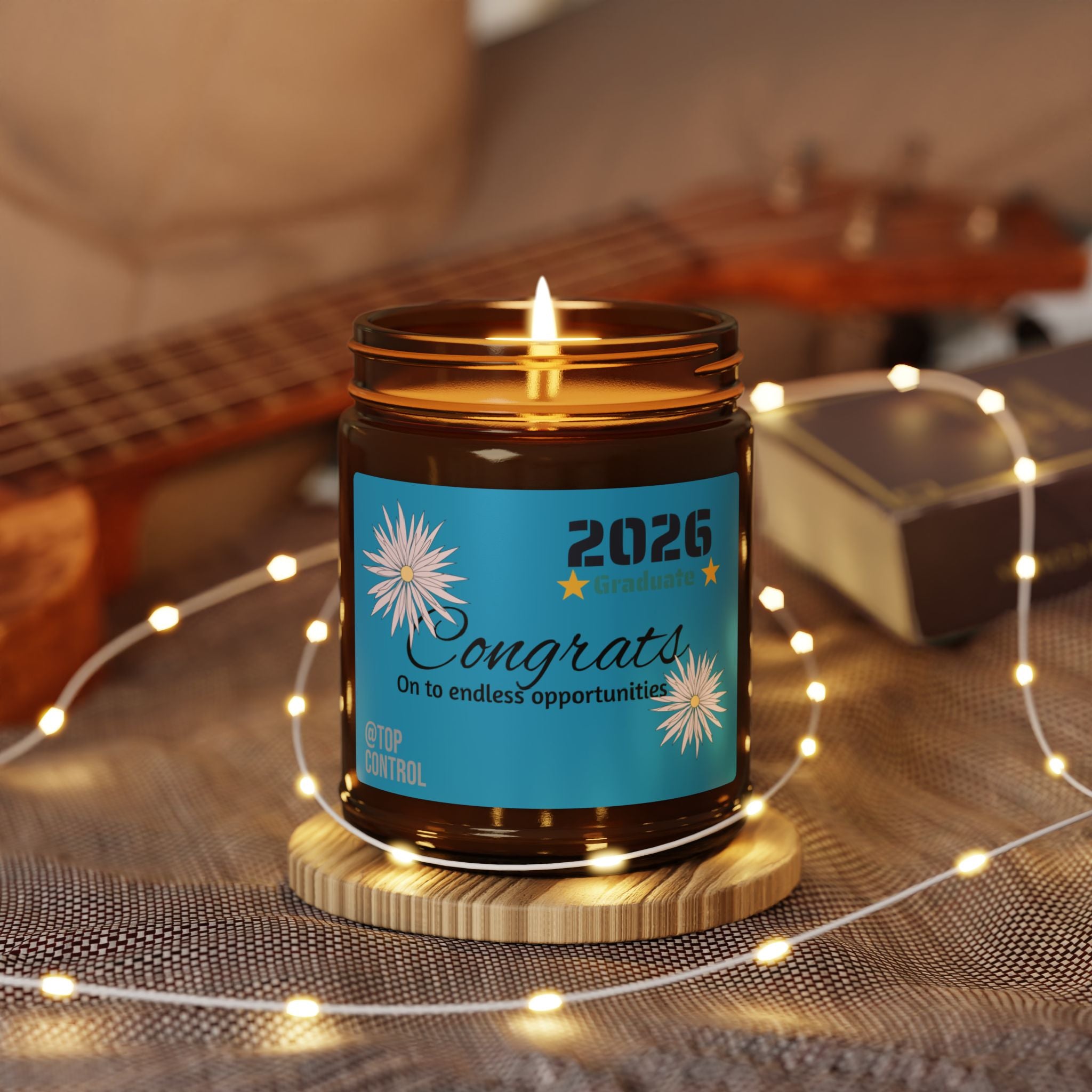 Graduation 2026 Scented Candle — 'Congrats on the Endless Opportunities' Amber Jar